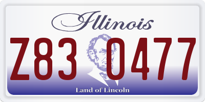 IL license plate Z830477
