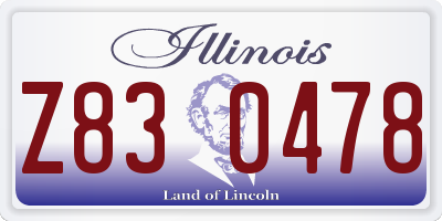 IL license plate Z830478