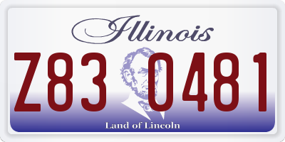 IL license plate Z830481