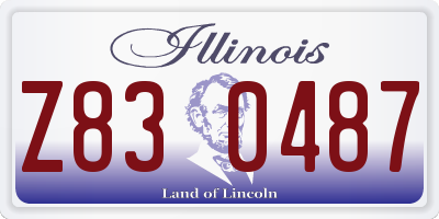 IL license plate Z830487