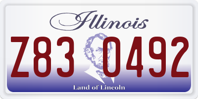IL license plate Z830492