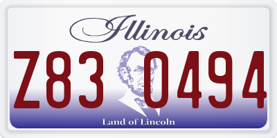 IL license plate Z830494