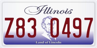 IL license plate Z830497