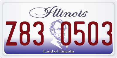 IL license plate Z830503