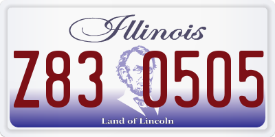 IL license plate Z830505