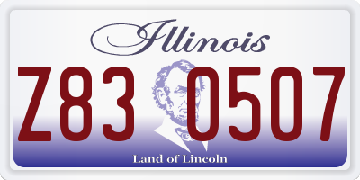 IL license plate Z830507