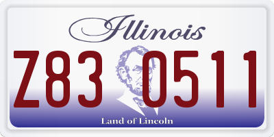 IL license plate Z830511
