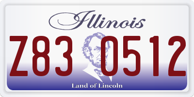 IL license plate Z830512