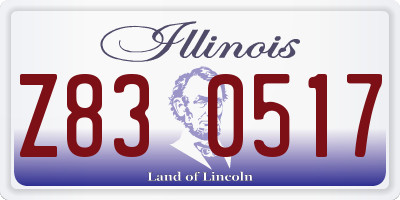 IL license plate Z830517