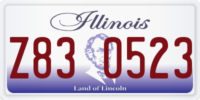 IL license plate Z830523