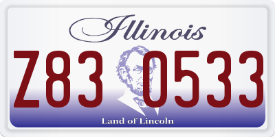 IL license plate Z830533