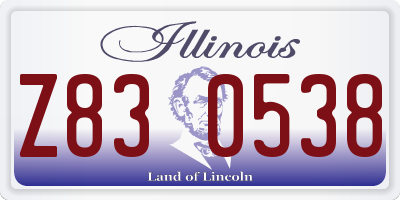IL license plate Z830538