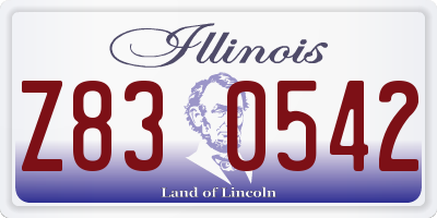 IL license plate Z830542