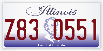 IL license plate Z830551