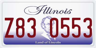 IL license plate Z830553