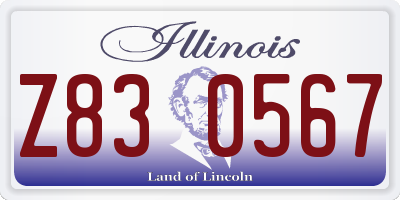 IL license plate Z830567