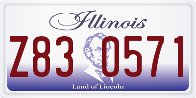IL license plate Z830571