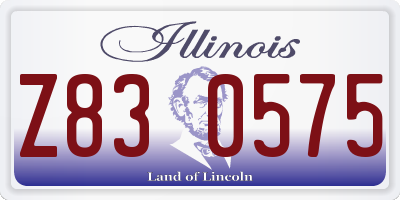 IL license plate Z830575