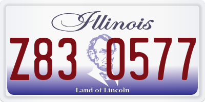 IL license plate Z830577