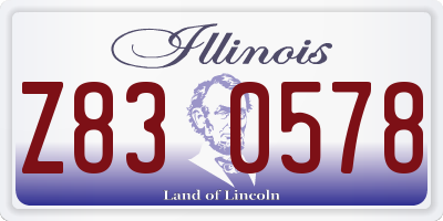 IL license plate Z830578