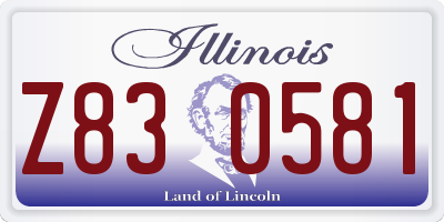 IL license plate Z830581