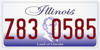 IL license plate Z830585
