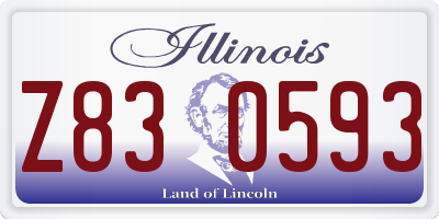 IL license plate Z830593