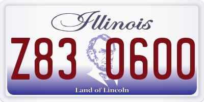 IL license plate Z830600