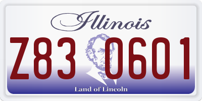 IL license plate Z830601