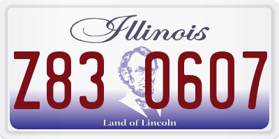 IL license plate Z830607