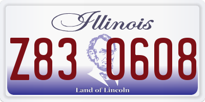 IL license plate Z830608
