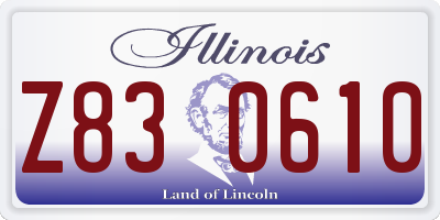 IL license plate Z830610