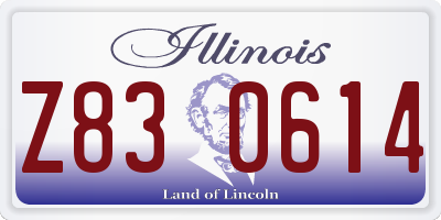 IL license plate Z830614