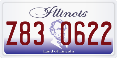 IL license plate Z830622
