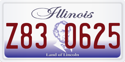 IL license plate Z830625