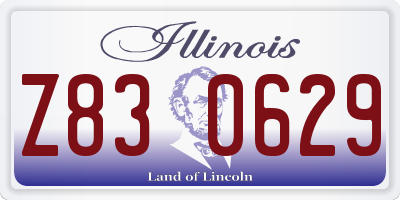 IL license plate Z830629