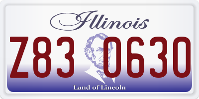 IL license plate Z830630