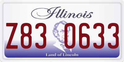 IL license plate Z830633