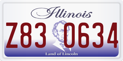 IL license plate Z830634