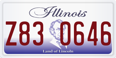 IL license plate Z830646