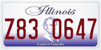IL license plate Z830647