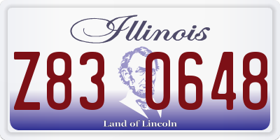 IL license plate Z830648