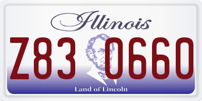 IL license plate Z830660