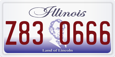 IL license plate Z830666