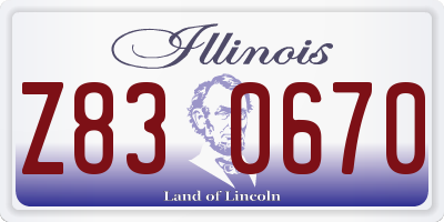 IL license plate Z830670