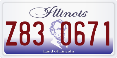 IL license plate Z830671