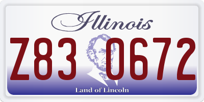 IL license plate Z830672