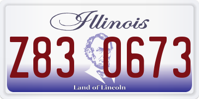 IL license plate Z830673