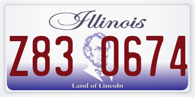 IL license plate Z830674