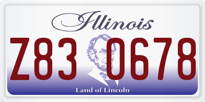 IL license plate Z830678